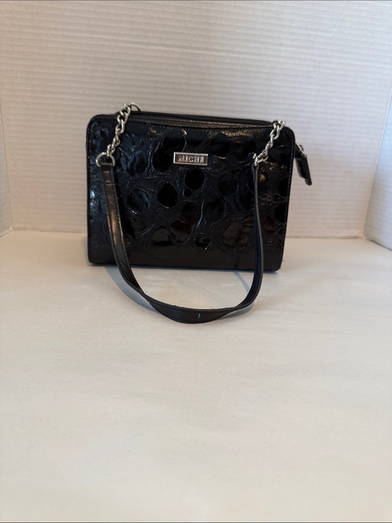 Miche Handbags - Miche Black Patent Crossbody Bag with Silver Hardware
